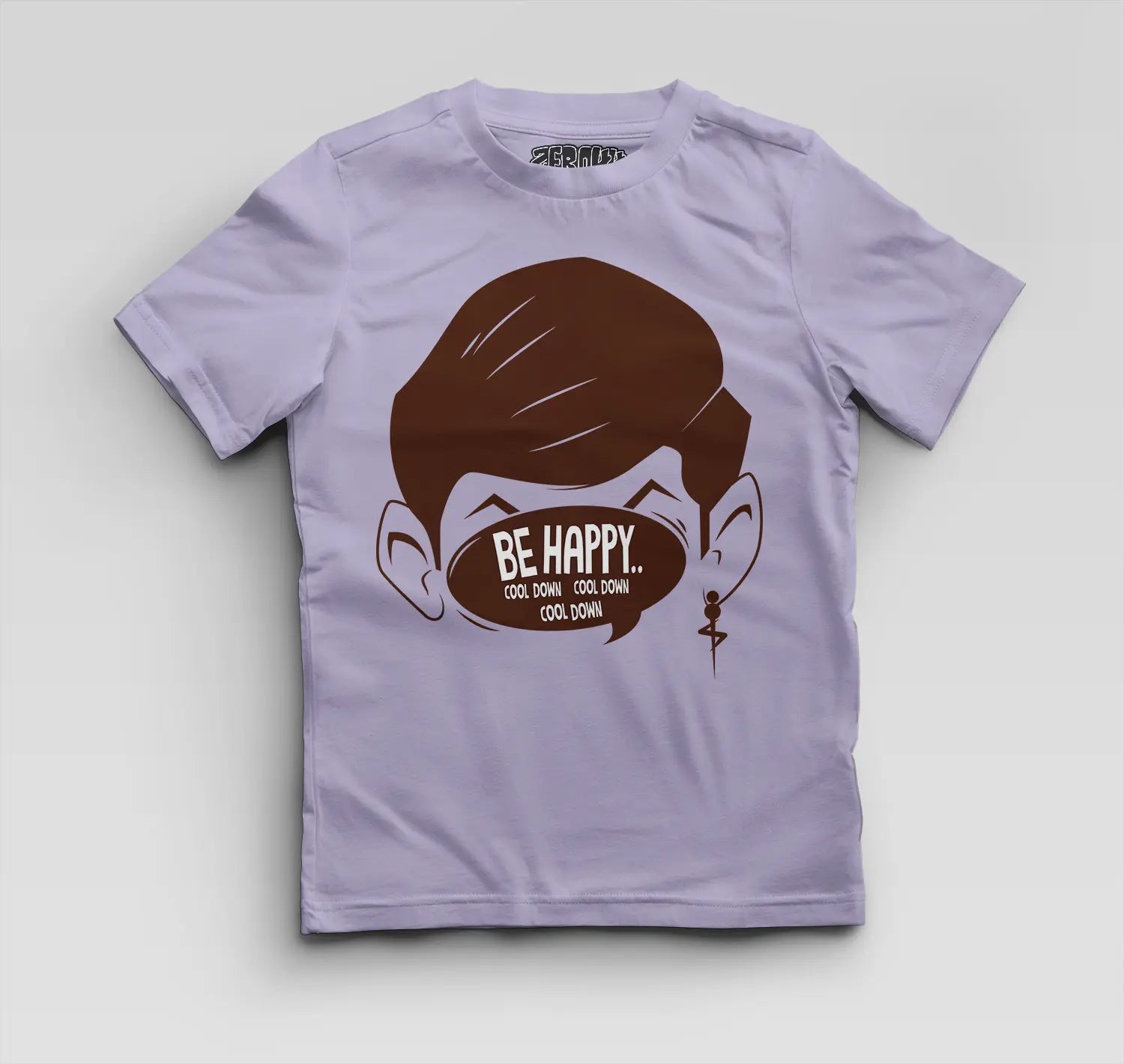 Be Happy Cool Down Cool Down Cool Down Boys Round Neck T-Shirt in Lavender Color