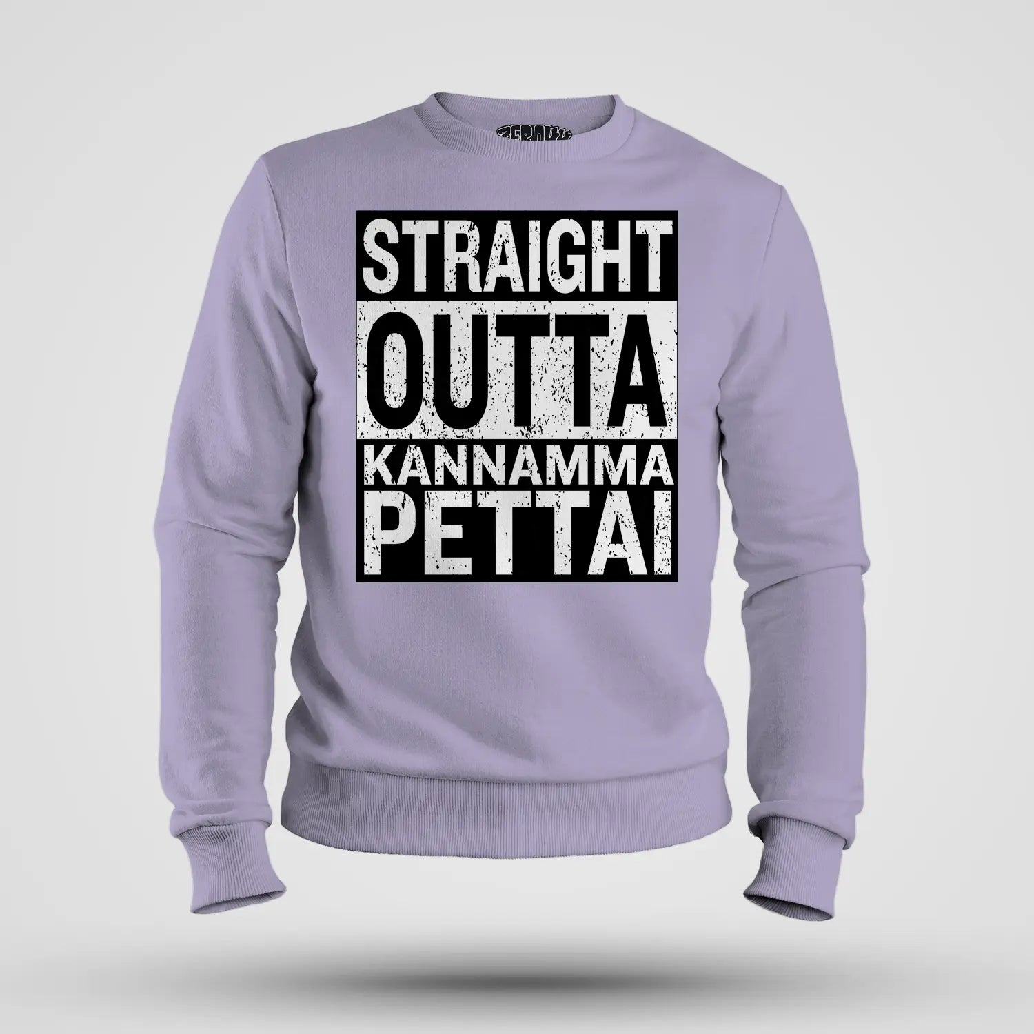 Straight Outta Kannamma Pettai Men/Unisex Sweatshirt in Lavender Color