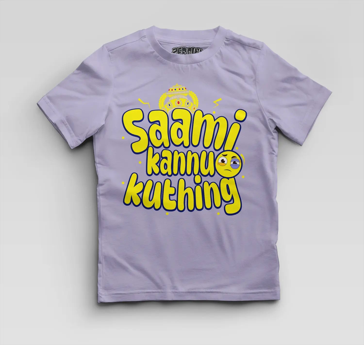 Saami Kannu Kuthing Boys Round Neck T-Shirt in Lavender Color