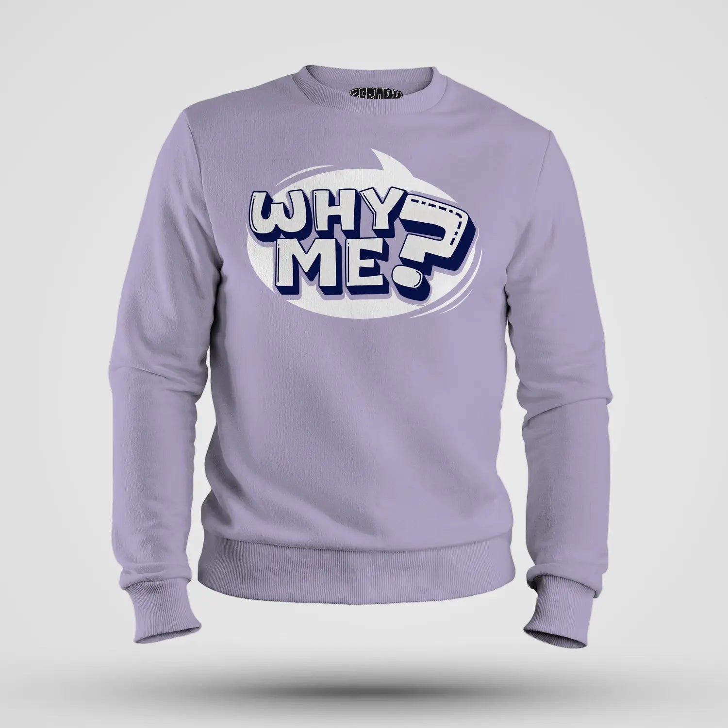 Why Me? Men/Unisex Sweatshirt in Lavender Color
