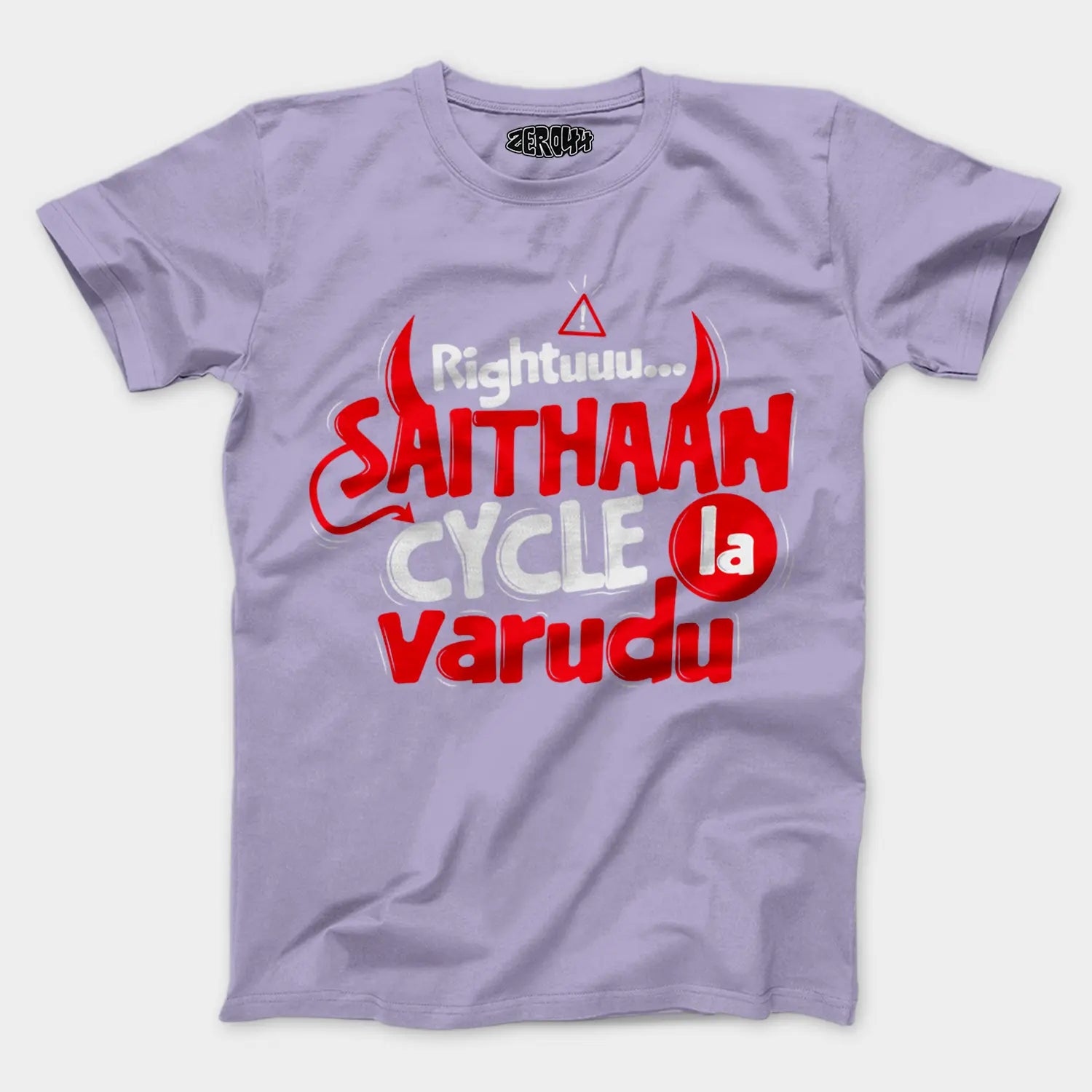 Rightuuu.. Saithaan Cycle La Varudhu Men/Unisex T-Shirt in Lavender Color