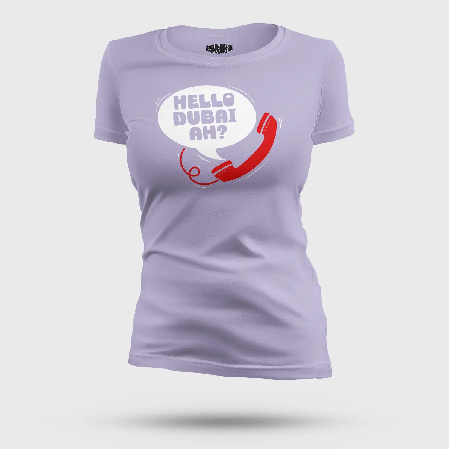 Hello Dubai Ah? Women's T-Shirt in Lavender Color