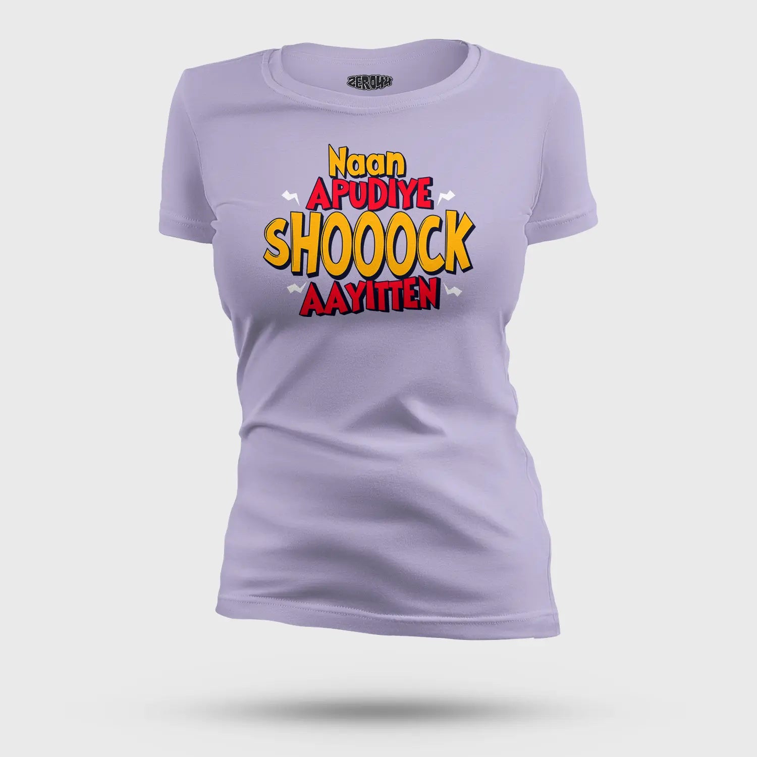 Naan Apudiye Shoooock Aayitten Women's T-Shirt in Lavender Color