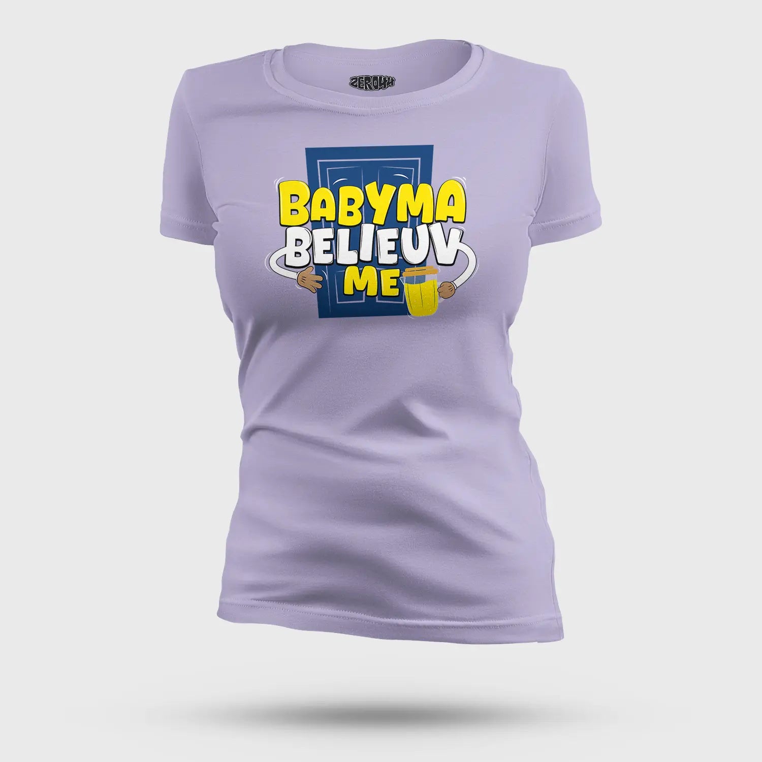 Babyma Belieuv Me Women's T-Shirt in Lavender Color
