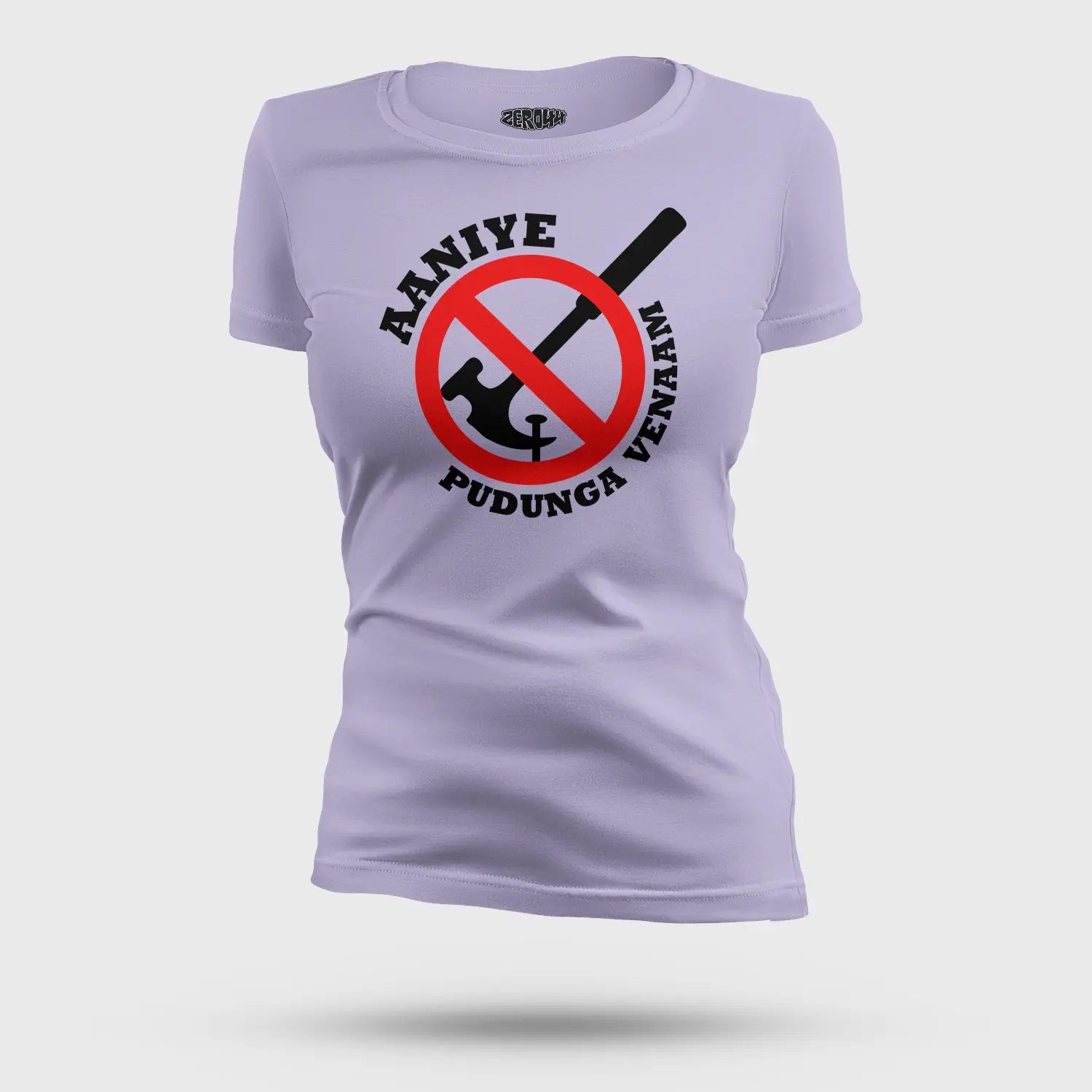 Aaniye Pudunga Venaam Women's T-Shirt in Lavender Color