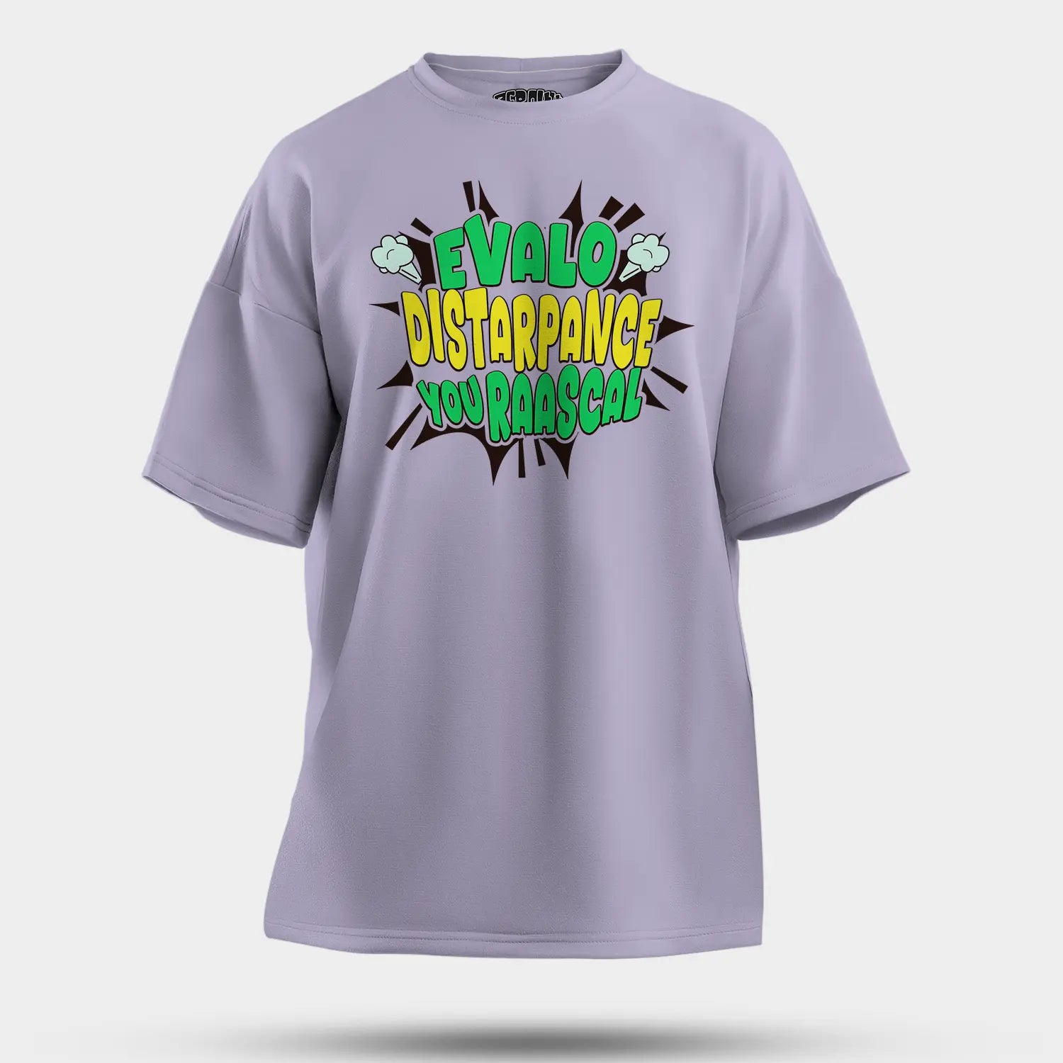 Evalo Distarpance You Raascal Men/Unisex Oversized T-Shirt in Lavender Color