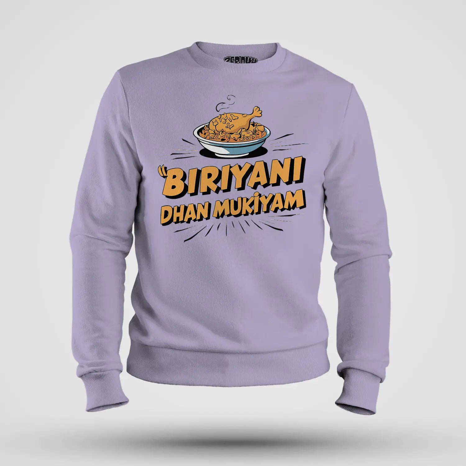 Biriyani Dhan Mukiyam Men/Unisex Sweatshirt in Lavender Color