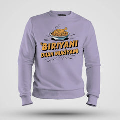 Biriyani Dhan Mukiyam Men/Unisex Sweatshirt in Lavender Color