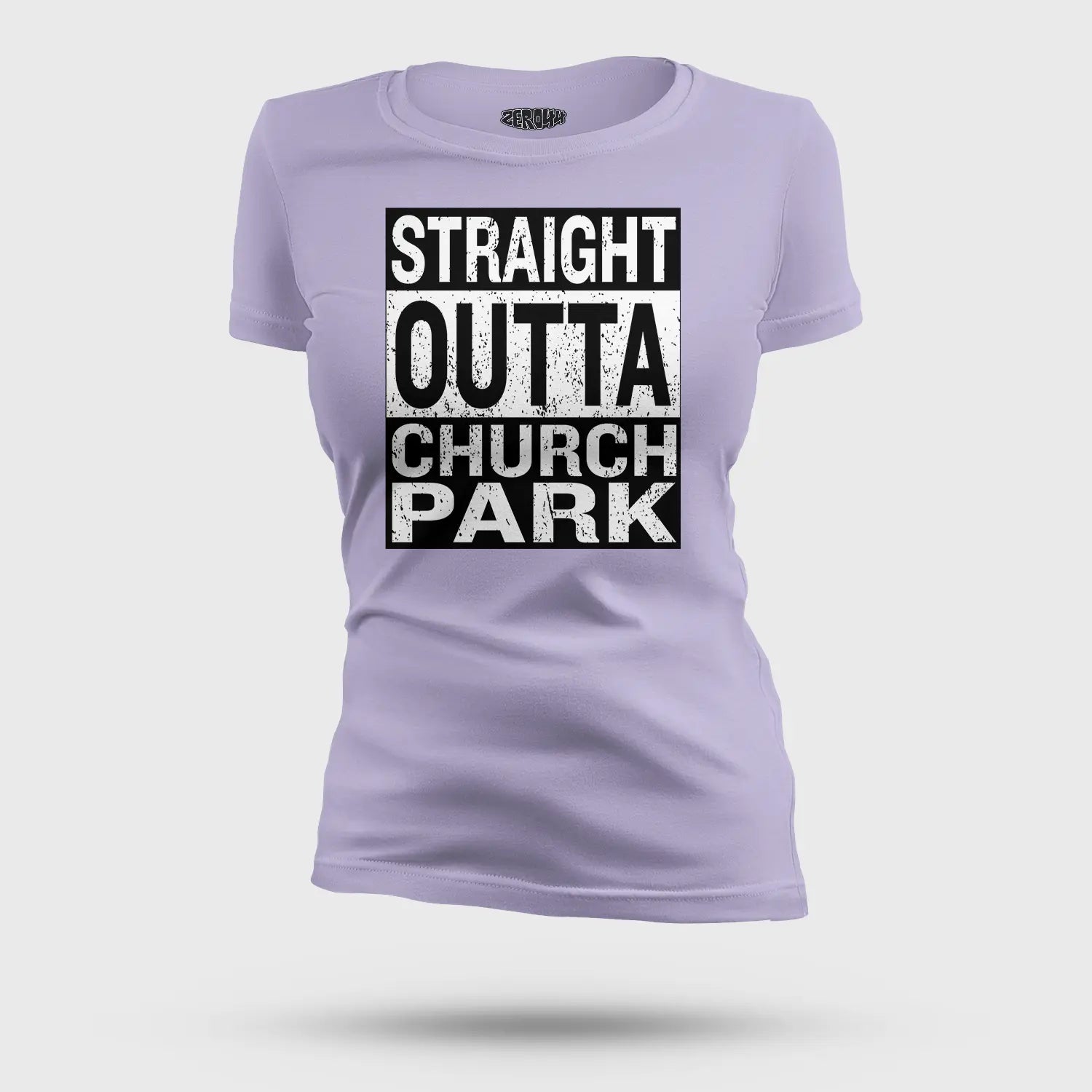 Straight Outta Church Park Women's T-Shirt in Lavender Color