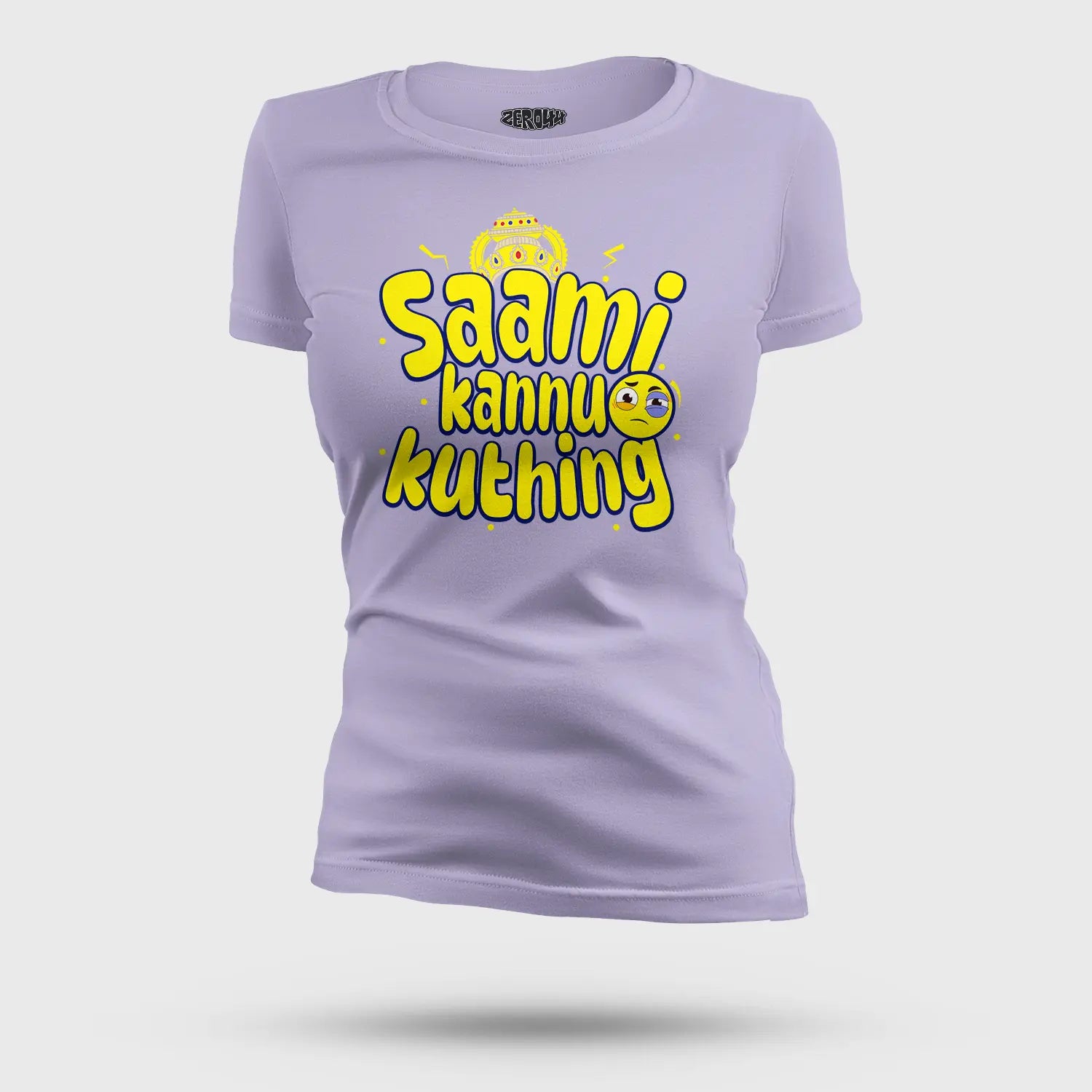 Saami Kannu Kuthing Women's T-Shirt in Lavender Color