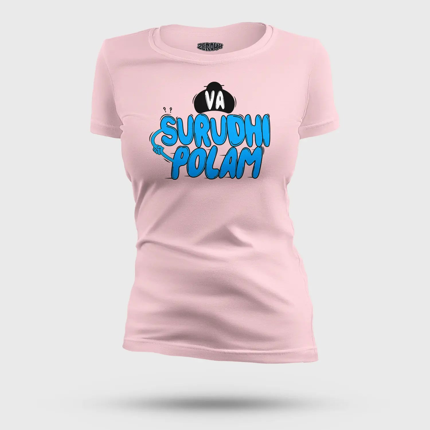Va Surudhi Polam Women's T-Shirt in Light Baby Pink Color