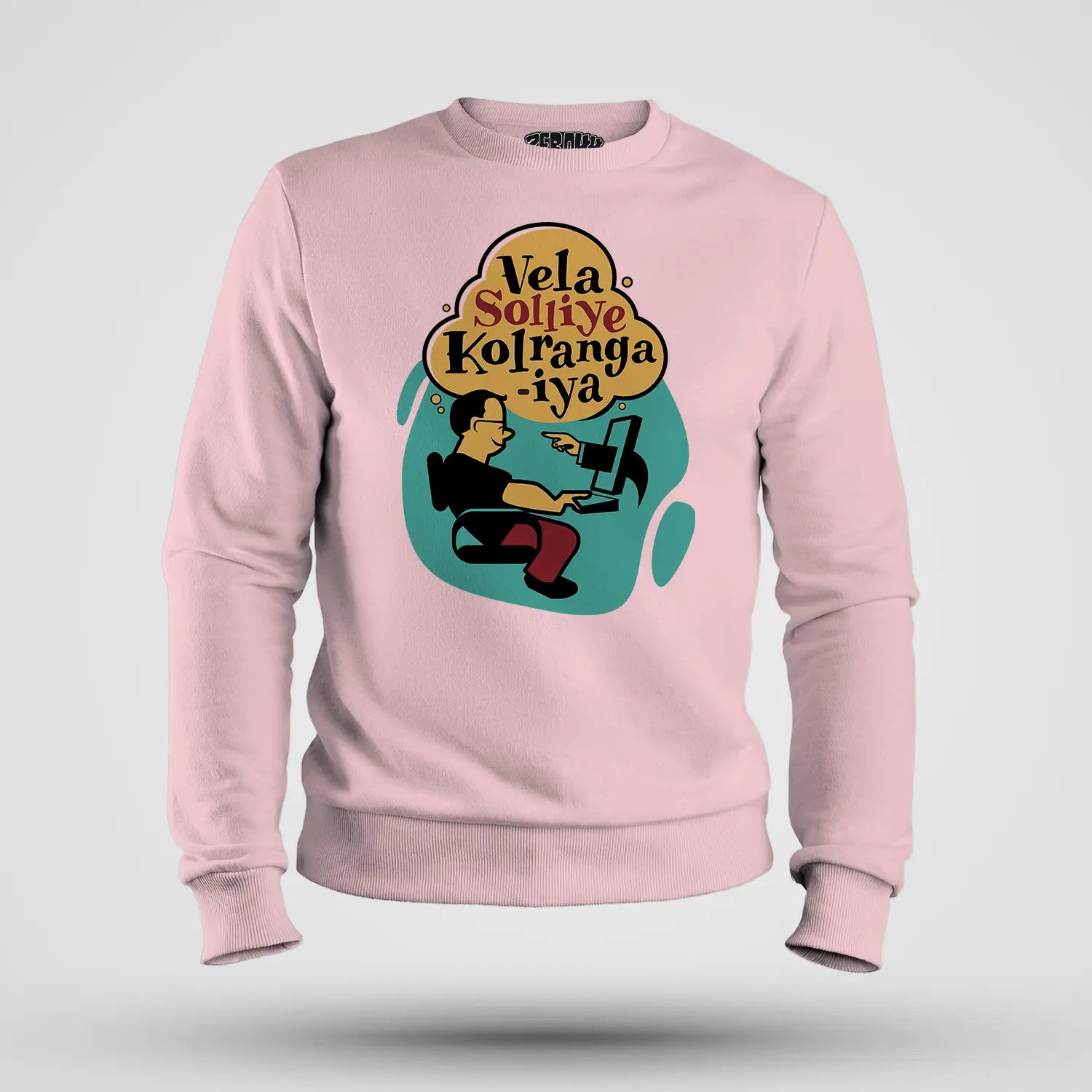 Vela Soliye Kolrangaiya Men/Unisex Sweatshirt in Light Baby Pink Color