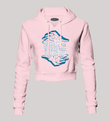 Indha Gap Dhan Ne Enaku Vekka Pora Aap Ah? Women's Crop Hoodies in Light Baby Pink Color