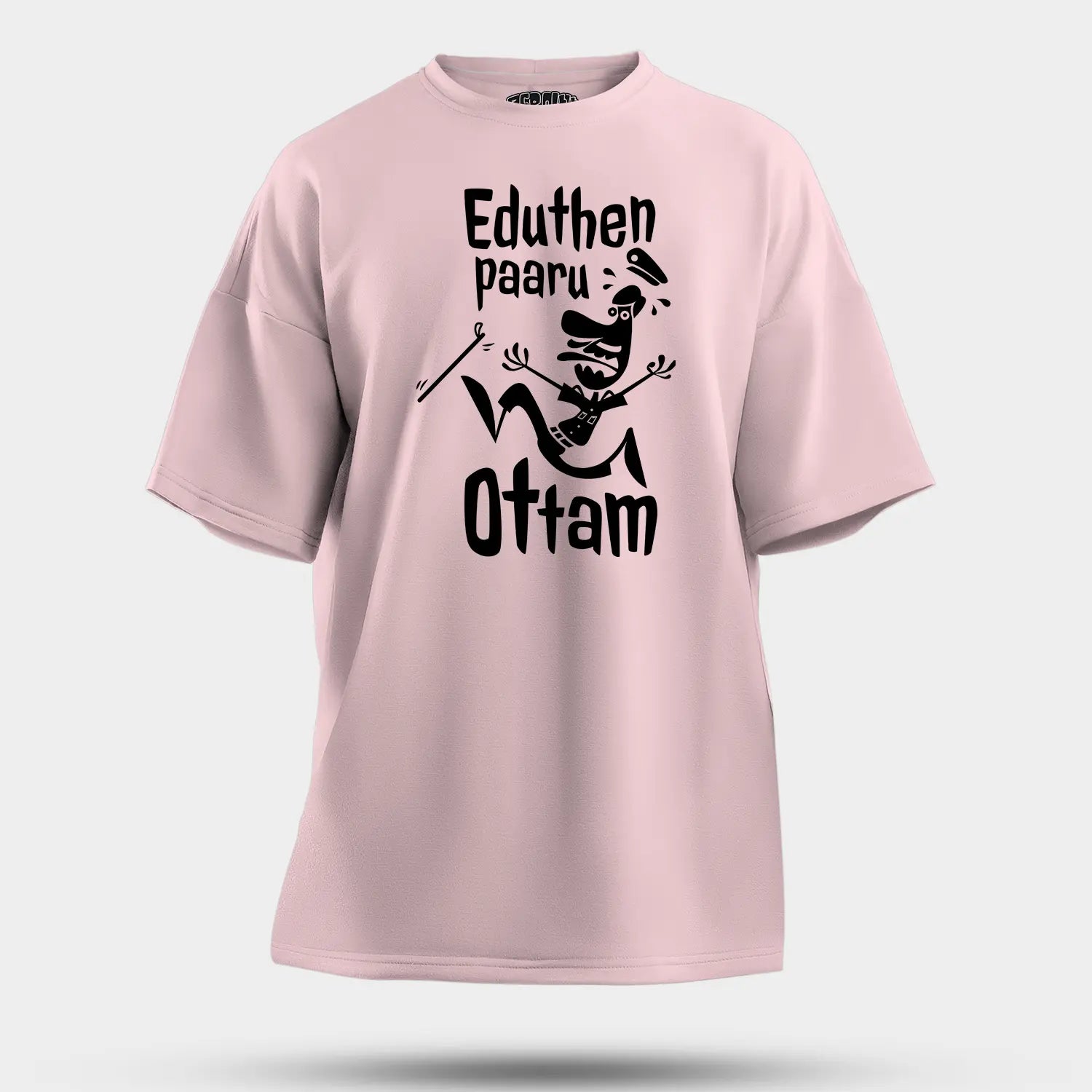 Eduthen Paaru Ottam Men/Unisex Oversized T-Shirt in Light Baby Pink Color