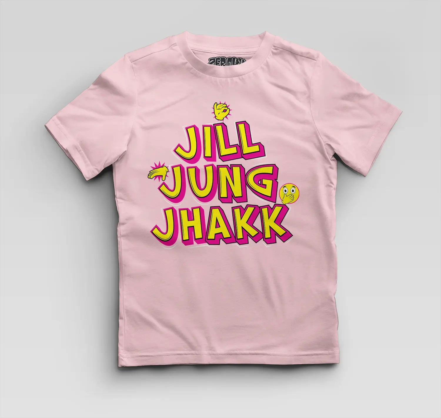Jill Jung Jhakk Boys Round Neck T-Shirt in Light Baby Pink Color
