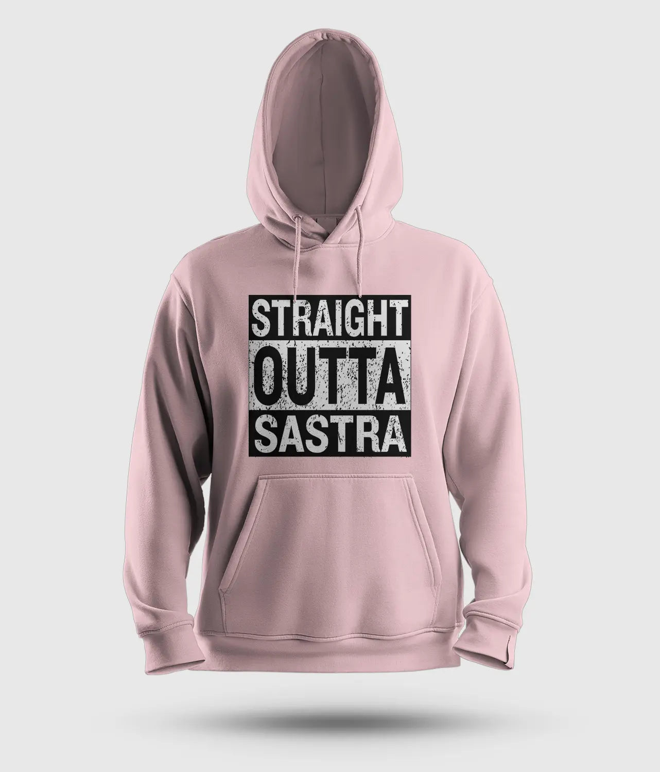 Straight Outta Sastra Men/Unisex Hoodie in Light Baby Pink Color