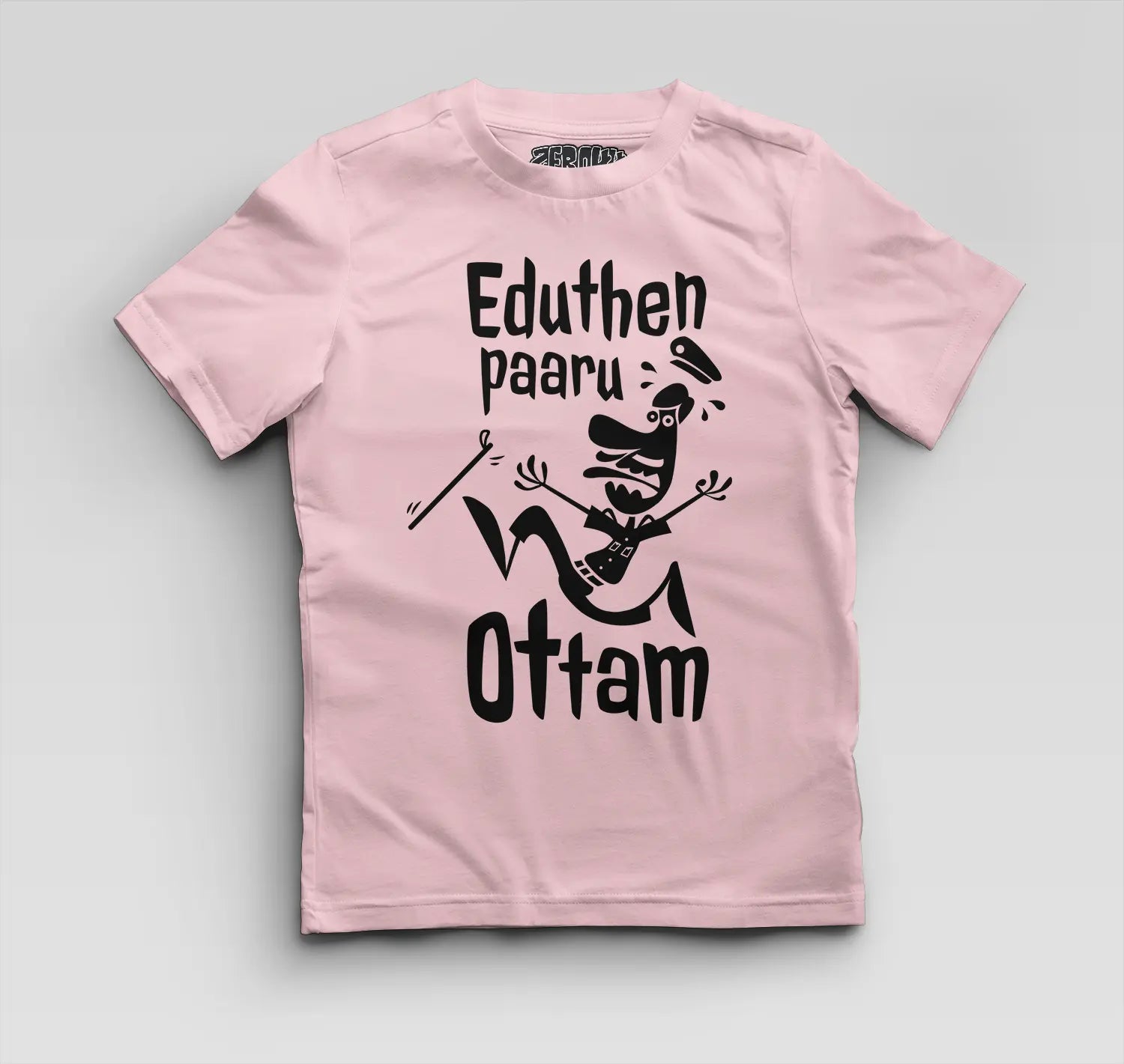 Eduthen Paaru Ottam Boys Round Neck T-Shirt in Light Baby Pink Color
