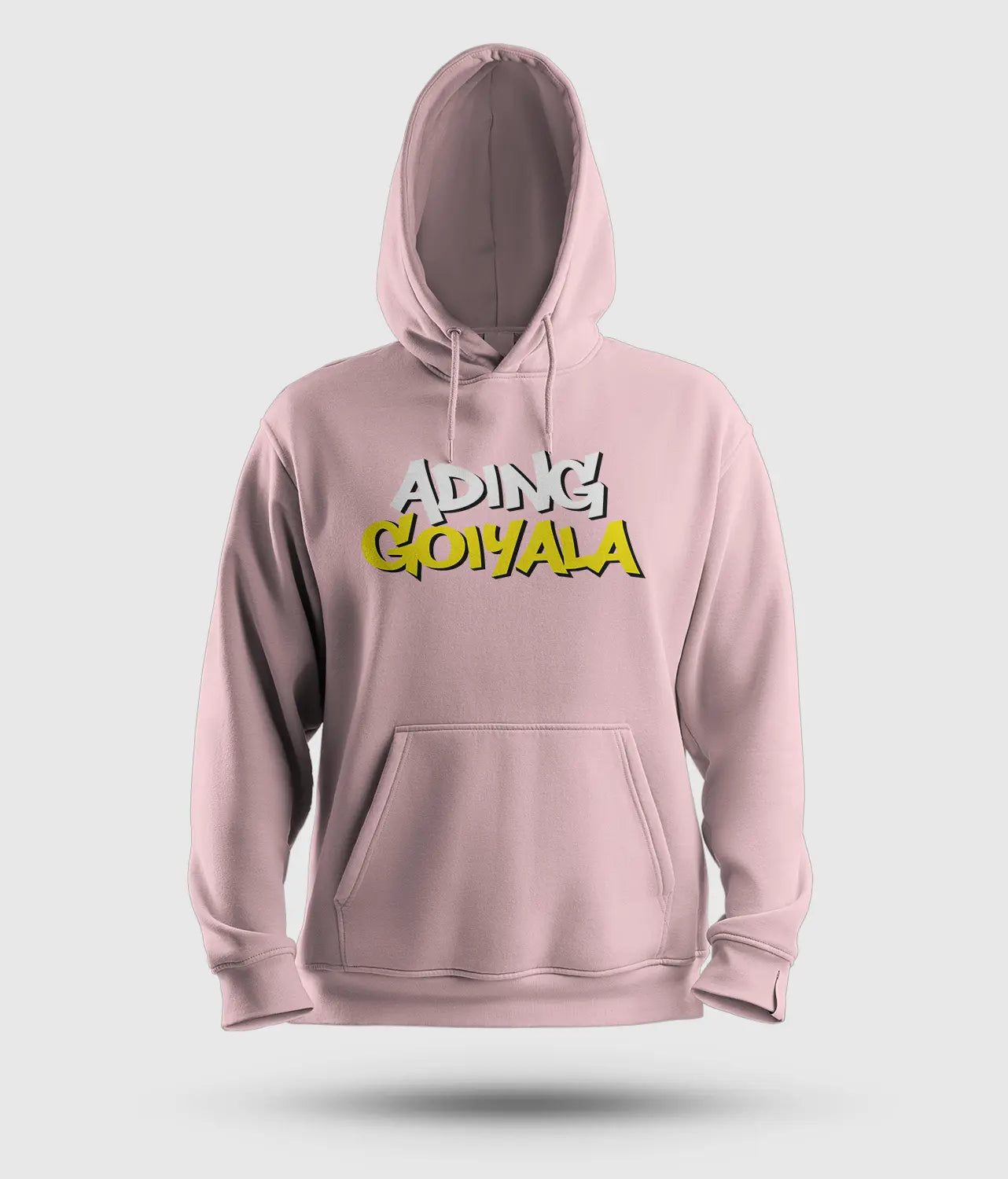 Ading Goiyala Men/Unisex Hoodie in Light Baby Pink Color