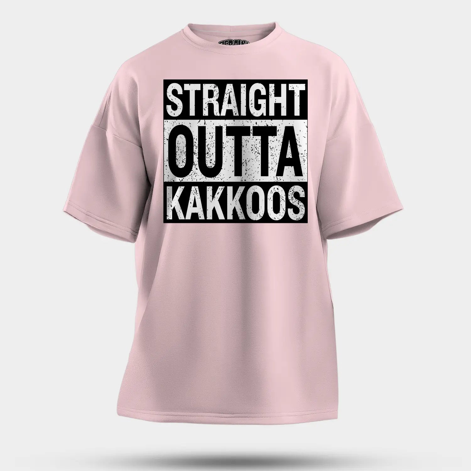 Straight Outta Kakkoos Men/Unisex Oversized T-Shirt in Light Baby Pink Color