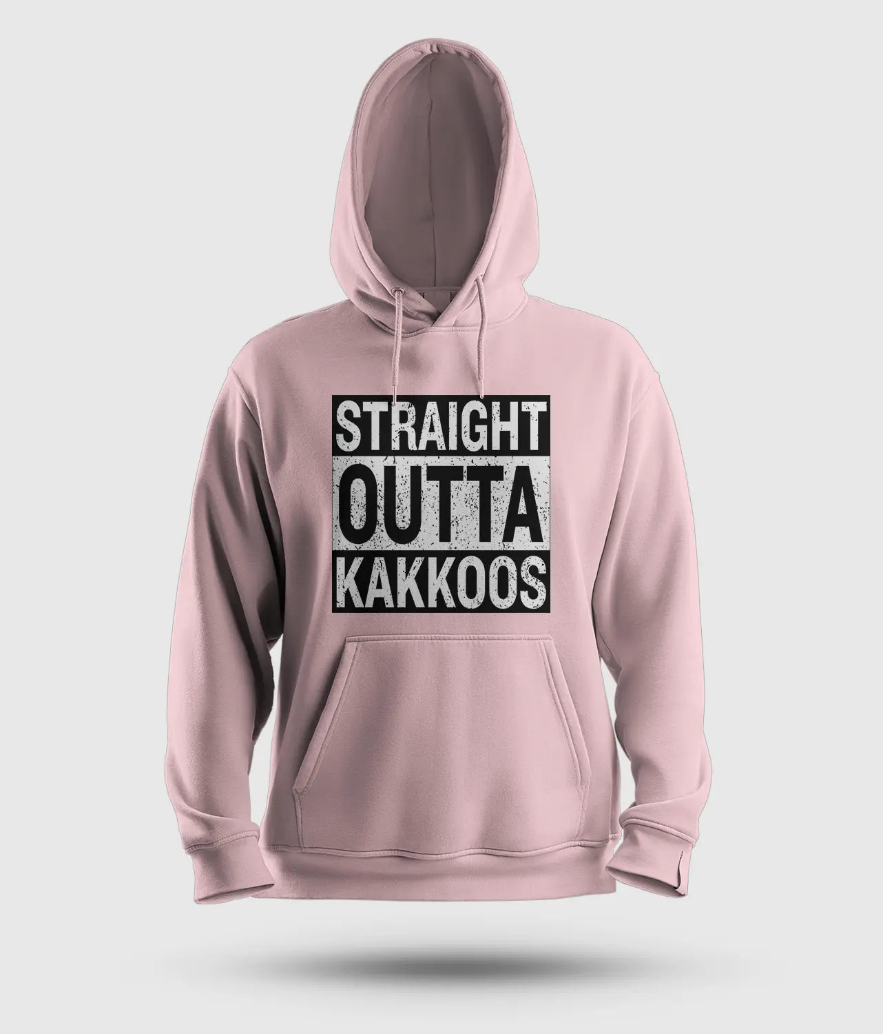 Straight Outta Kakkoos Men/Unisex Hoodie in Light Baby Pink Color
