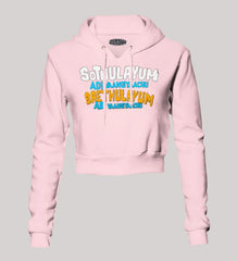 Sothulayum Adi Vaangiyaachu Saethulayum Adi Vaangiyaachu Women's Crop Hoodies in Light Baby Pink Color