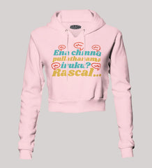 Ena Chinna Pulla Thanama Iruku Rascal Women's Crop Hoodies in Light Baby Pink Color