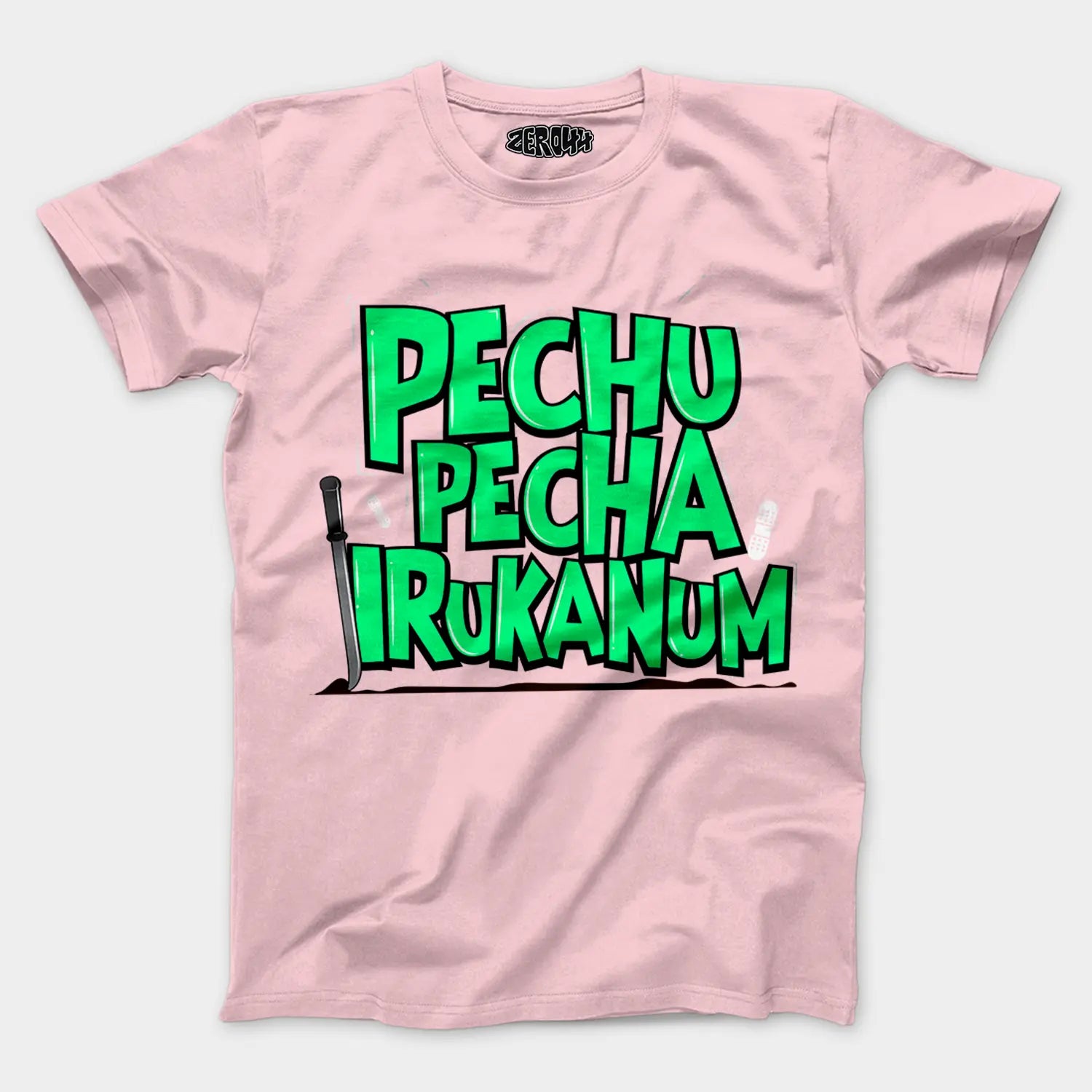 Pechu Pecha Irrukanum Men/Unisex T-Shirt in Light Baby Pink Color