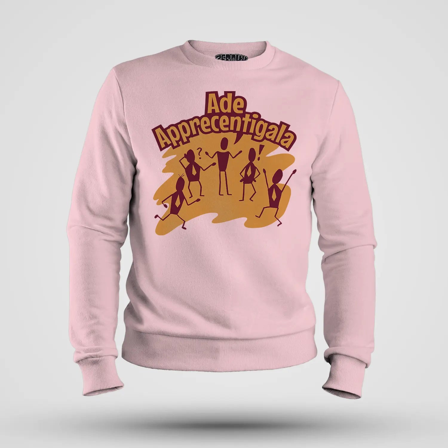 Ade Apprecentingala Men/Unisex Sweatshirt in Light Baby Pink Color