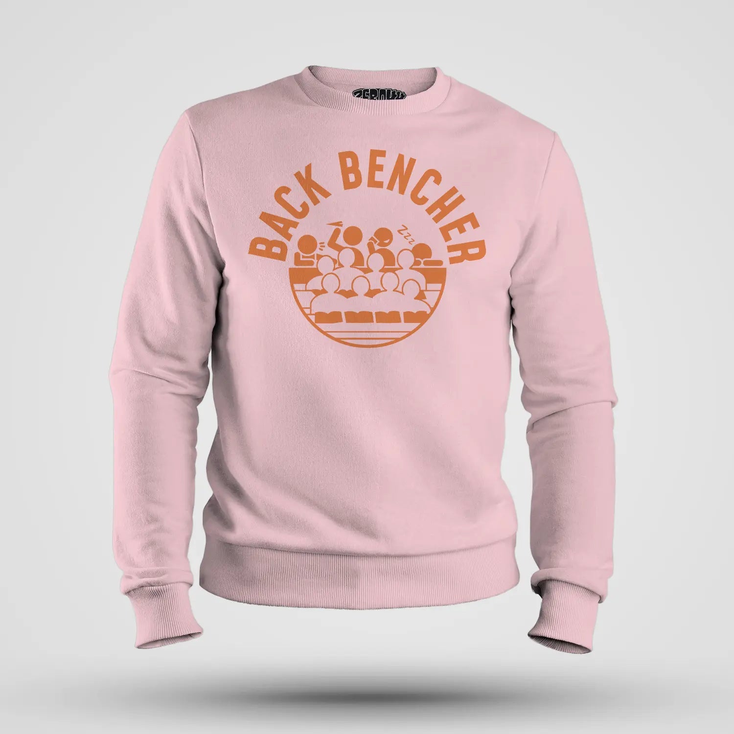 Back Bencher Men/Unisex Sweatshirt in Light Baby Pink Color