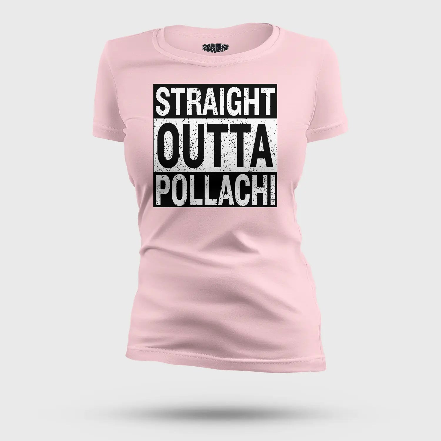 Straight Outta Pollachi Women's T-Shirt in Light Baby Pink Color
