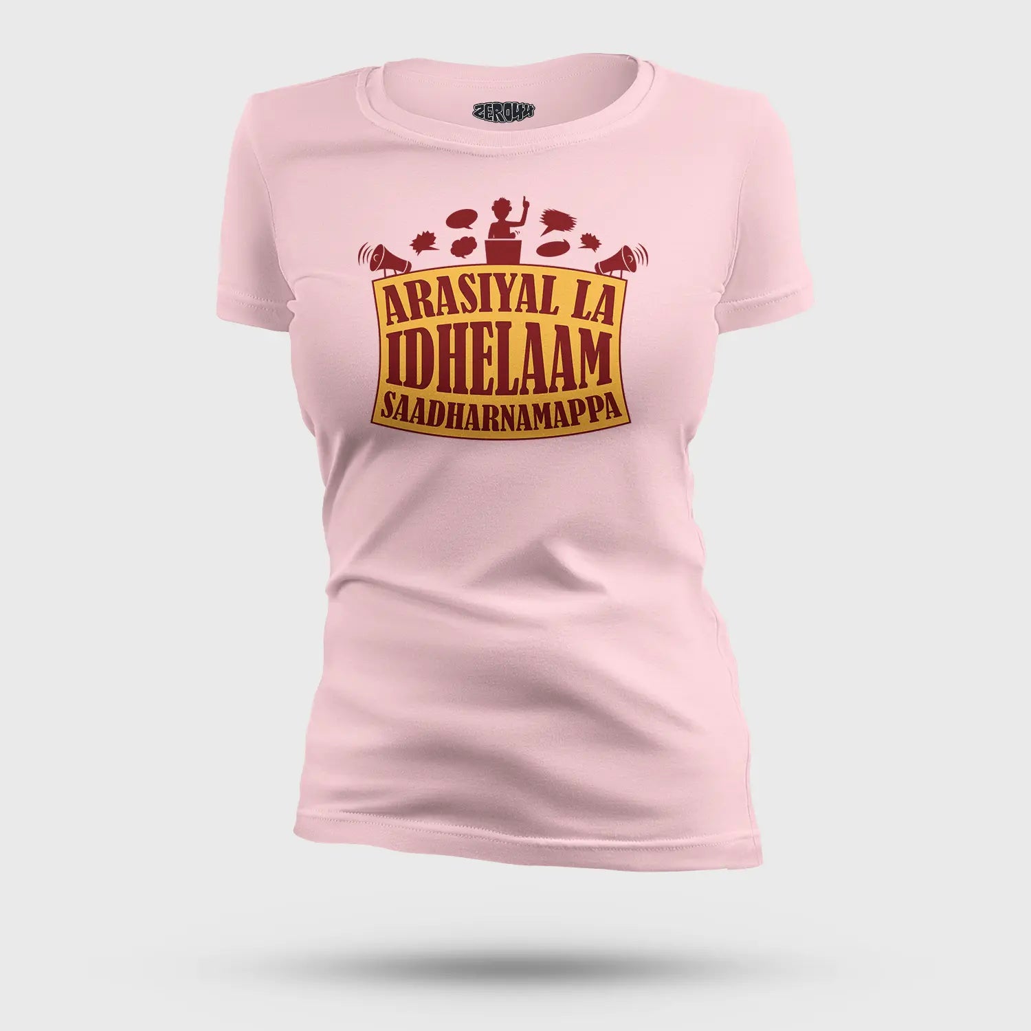 Arasiyal La Idhellam Saadharnamappa Women's T-Shirt in Light Baby Pink Color