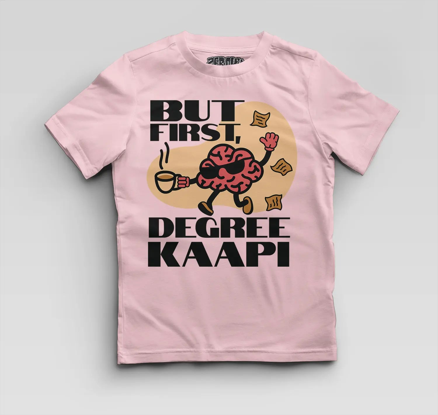 But First Degree Kaapi Boys Round Neck T-Shirt in Light Baby Pink Color