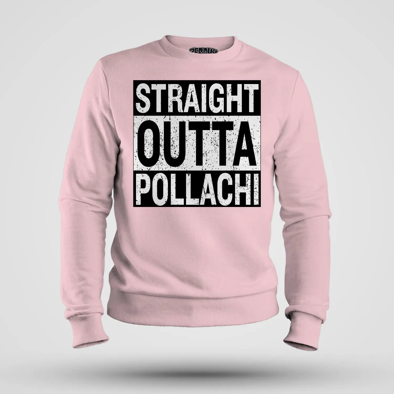 Straight Outta Pollachi Men/Unisex Sweatshirt in Light Baby Pink Color