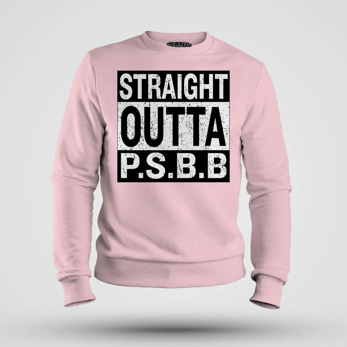 Straight Outta Psbb Men/Unisex Sweatshirt in Light Baby Pink Color