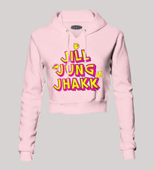 Jill Jung Jhakk Women's Crop Hoodies in Light Baby Pink Color