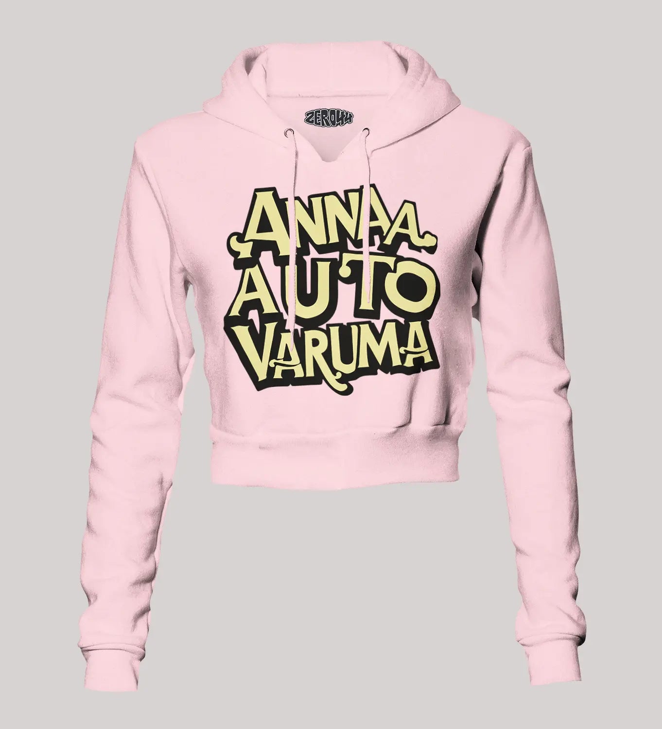 Anna Auto Varuma Women's Crop Hoodies in Light Baby Pink Color
