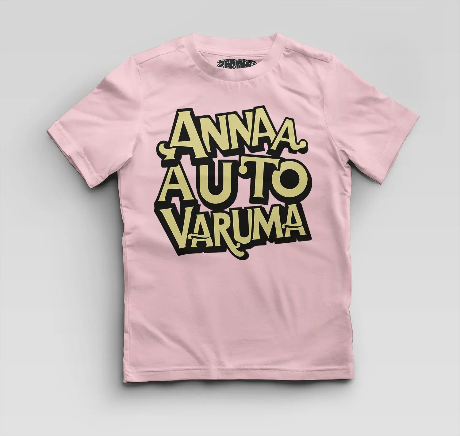 Anna Auto Varuma Boys Round Neck T-Shirt in Light Baby Pink Color