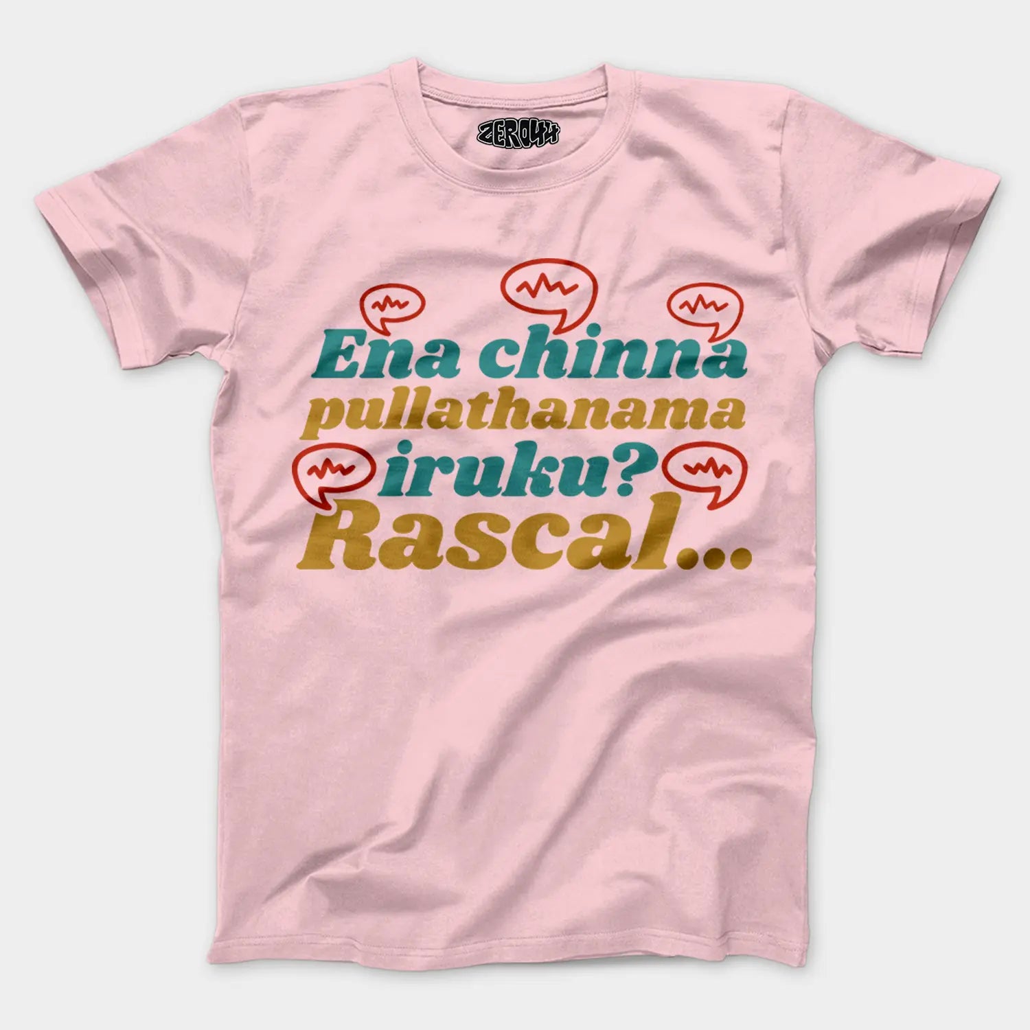Ena Chinna Pulla Thanama Iruku Rascal Men/Unisex T-Shirt in Light Baby Pink Color