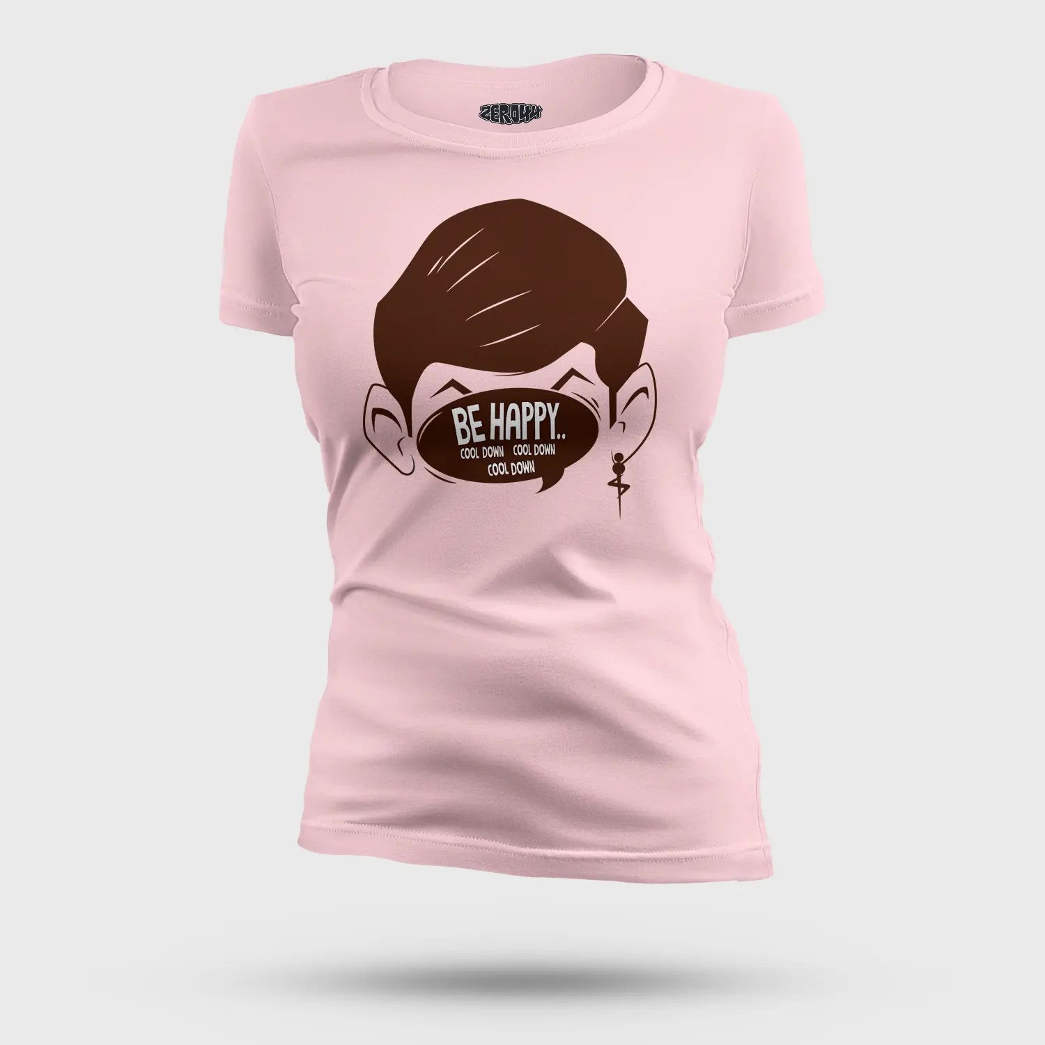 Be Happy Cool Down Cool Down Cool Down Women's T-Shirt in Light Baby Pink Color