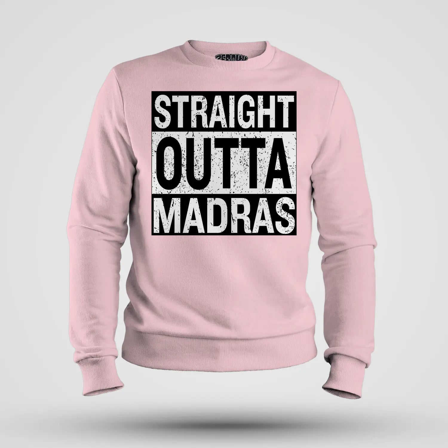 Straight Outta Madras Men/Unisex Sweatshirt in Light Baby Pink Color