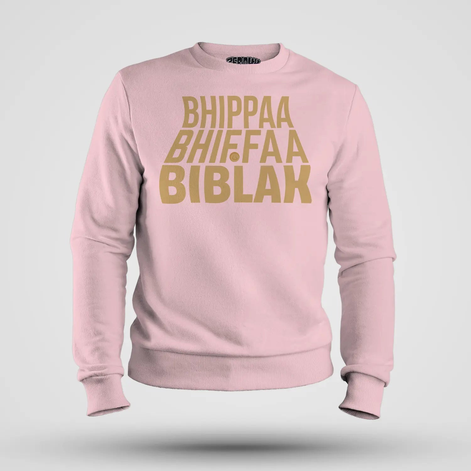 Bhippa Bhiffa Biblak Men/Unisex Sweatshirt in Light Baby Pink Color