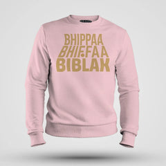 Bhippa Bhiffa Biblak Men/Unisex Sweatshirt in Light Baby Pink Color