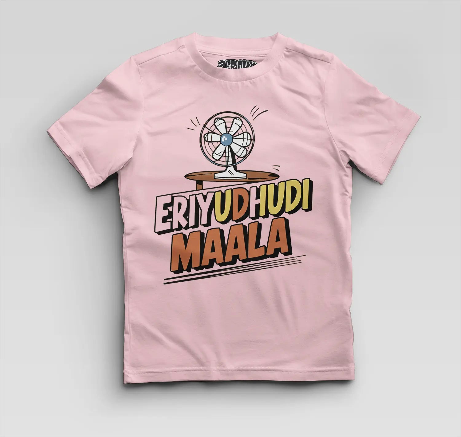 Eriyudhudi Maala Boys Round Neck T-Shirt in Light Baby Pink Color