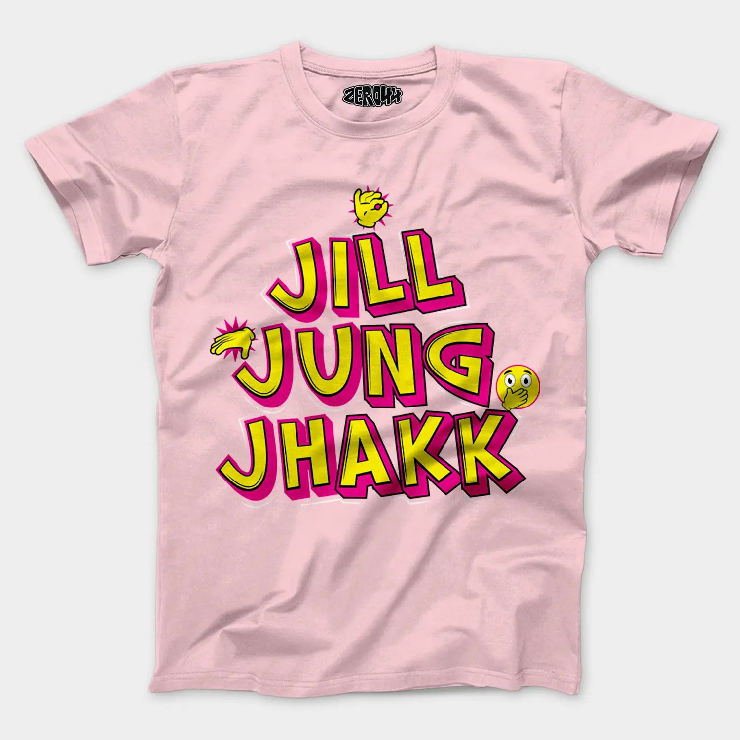 Jill Jung Jhakk Men/Unisex T-Shirt in Light Baby Pink Color