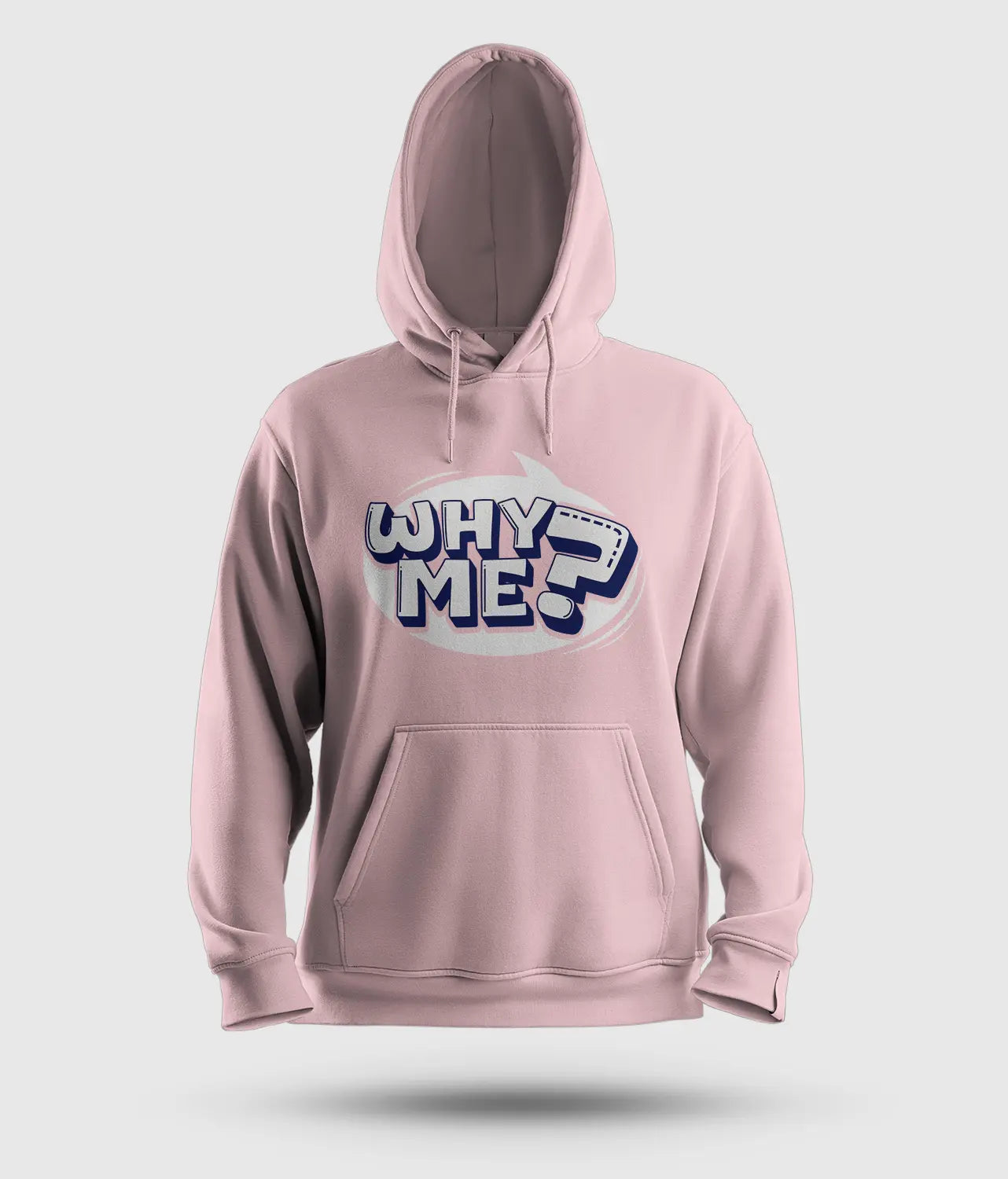 Why Me? Men/Unisex Hoodie in Light Baby Pink Color