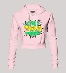 Evalo Distarpance You Raascal Women's Crop Hoodies in Light Baby Pink Color