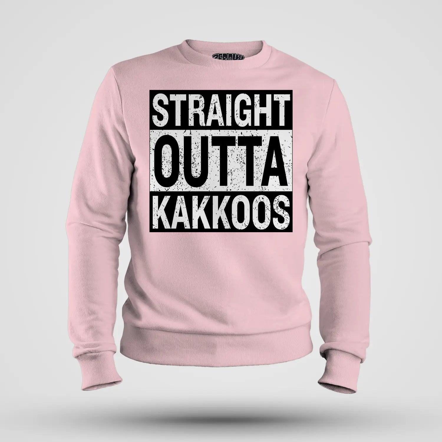 Straight Outta Kakkoos Men/Unisex Sweatshirt in Light Baby Pink Color