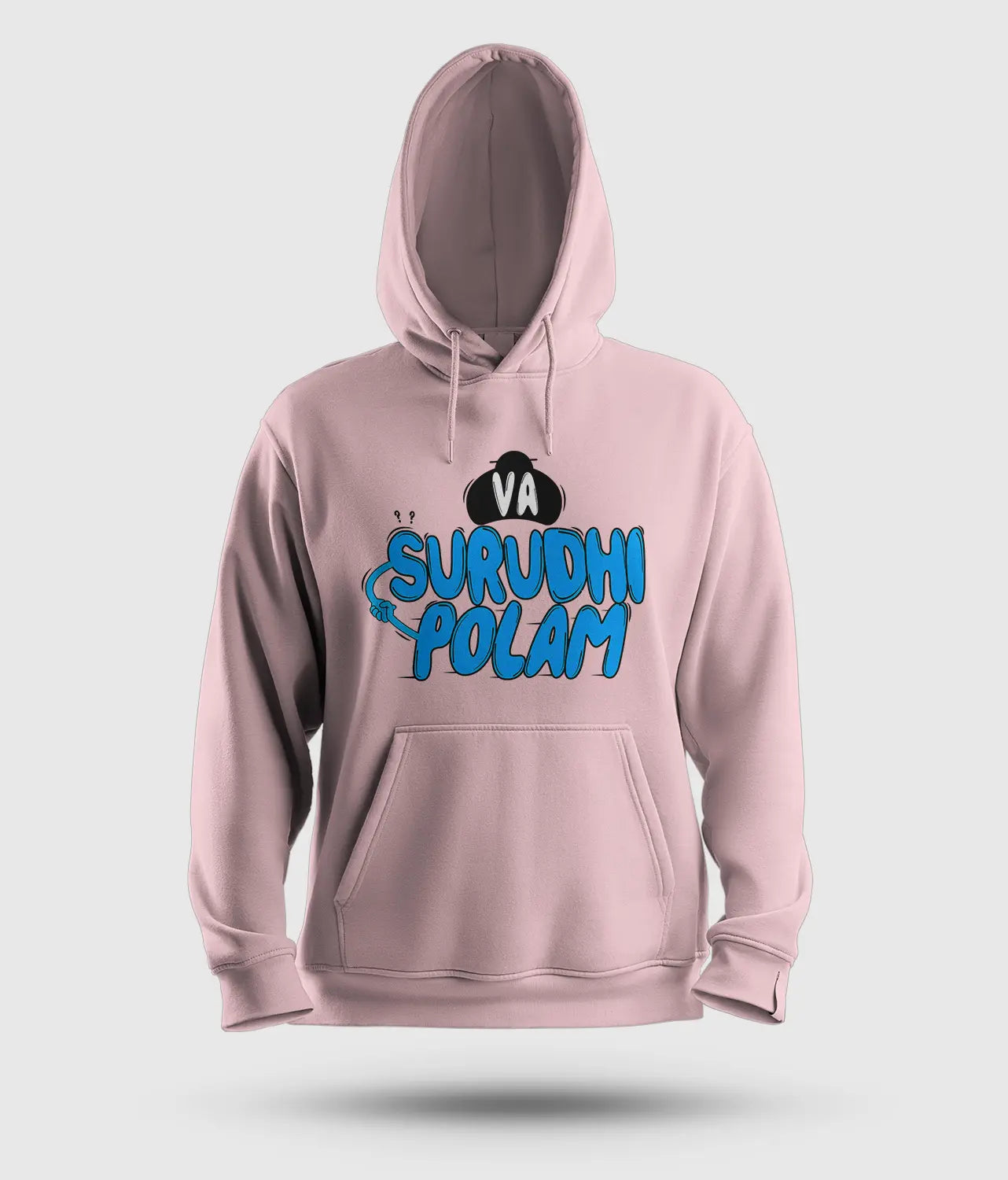 Va Surudhi Polam Men/Unisex Hoodie in Light Baby Pink Color