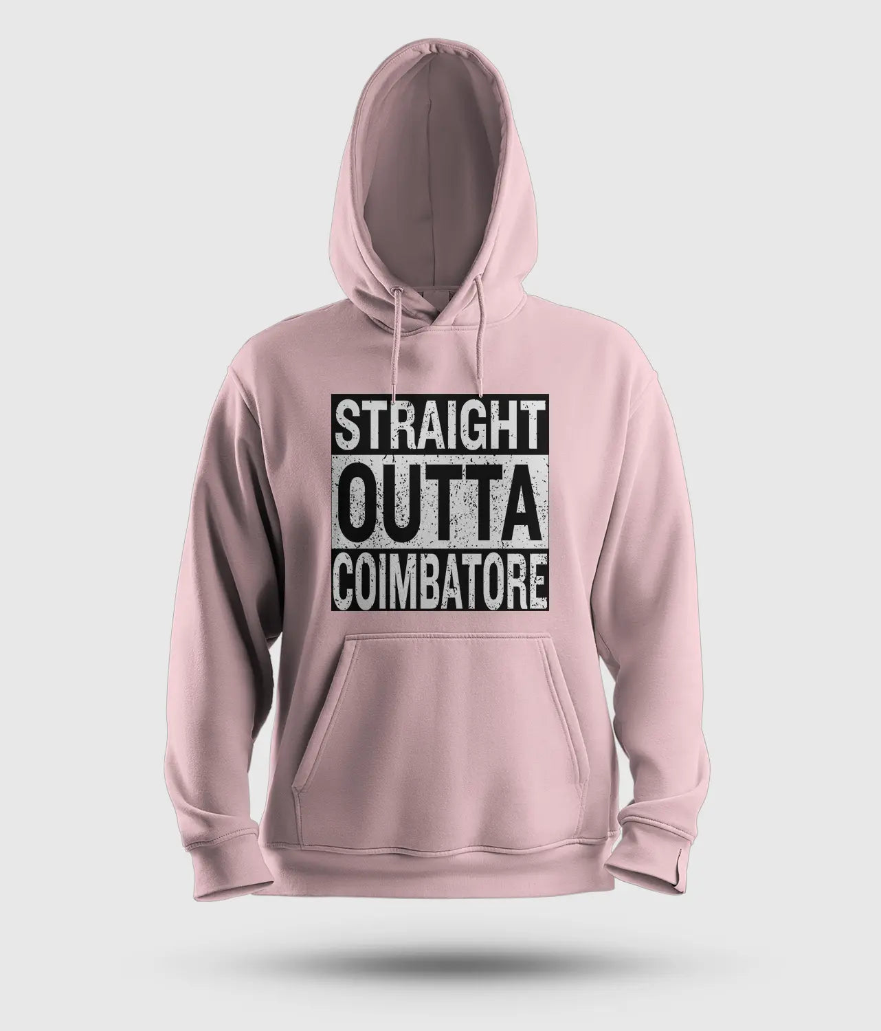 Straight Outta Coimbatore Men/Unisex Hoodie in Light Baby Pink Color