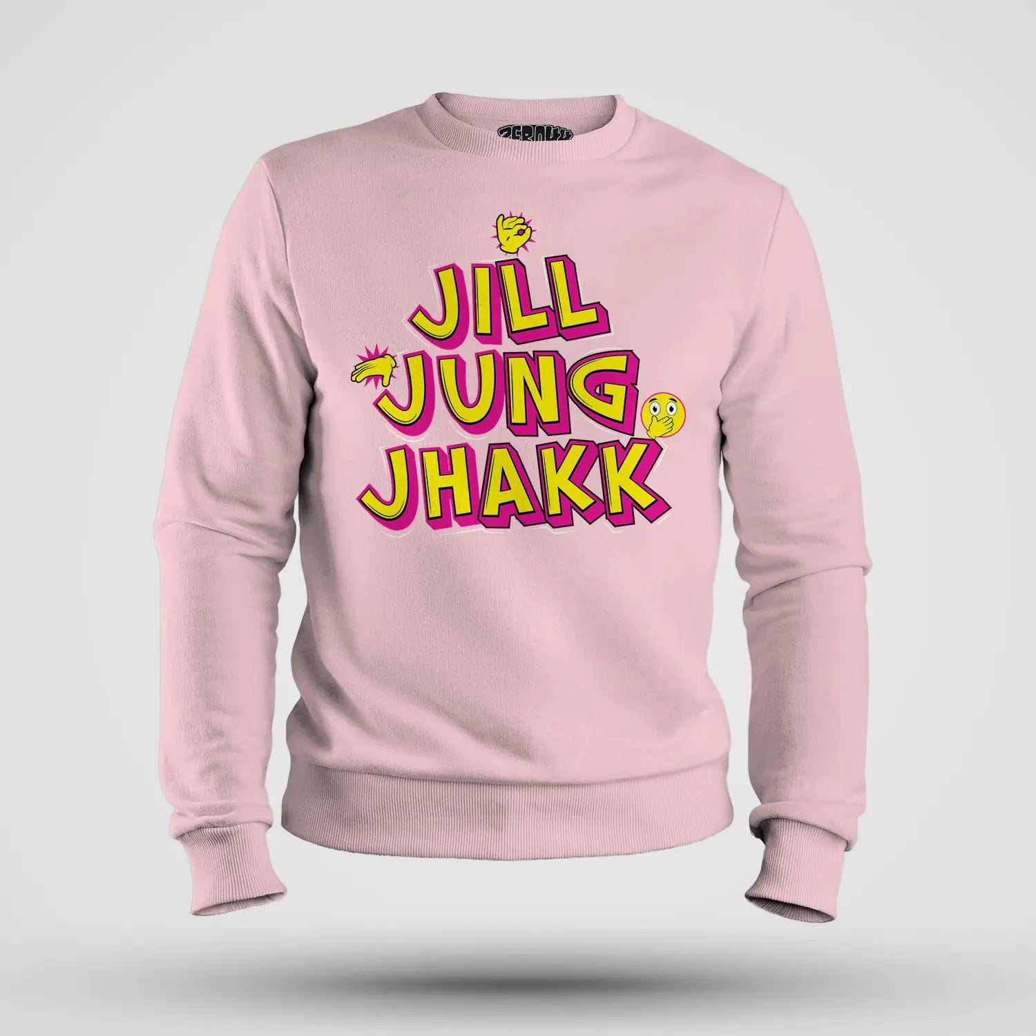 Jill Jung Jhakk Men/Unisex Sweatshirt in Light Baby Pink Color